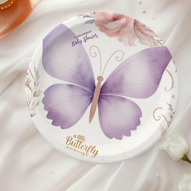 Boho Butterfly Baby Shower Paper Plates (Creator Uploaded)