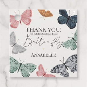 Boho Butterfly Baby Shower Party Favor Tags