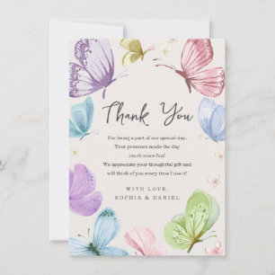 Boho Butterfly Baby Shower Thank You Card