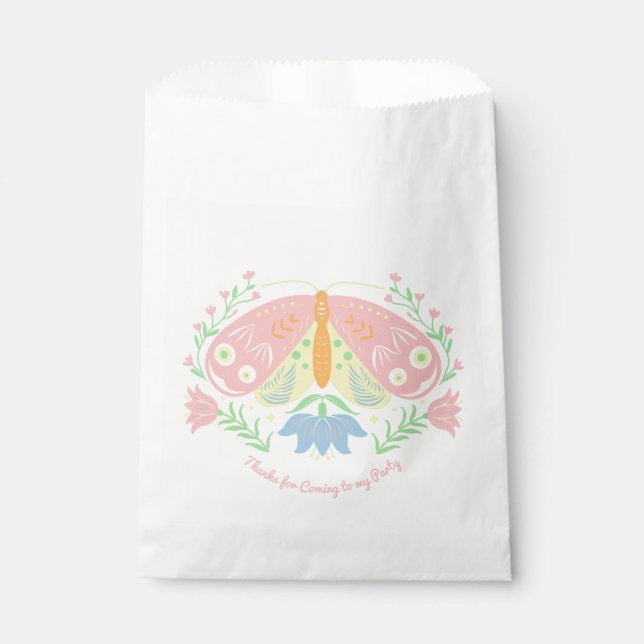 Boho Butterfly Birthday  Favor Bag (Front)