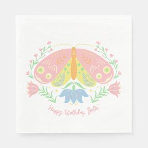 Boho Butterfly Birthday Napkins