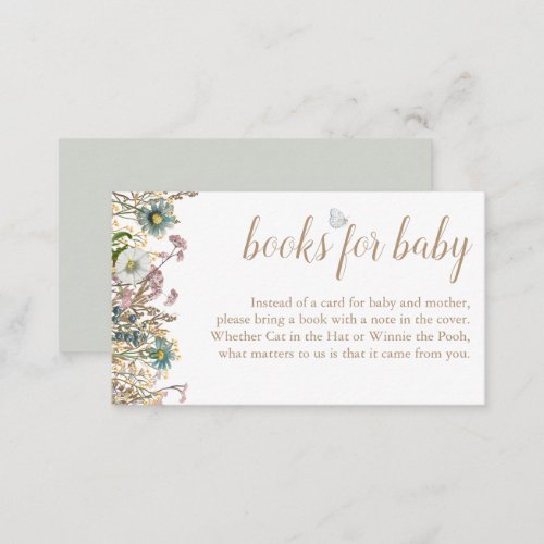 Boho Butterfly Books for Baby Enclosure Card