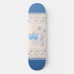 Boho Butterfly & Botanical Skateboard