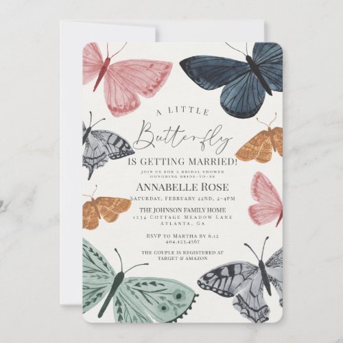 Boho Butterfly Bridal Shower Invitation