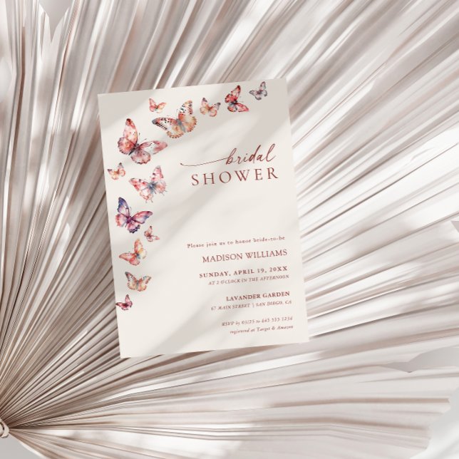 Boho Butterfly Bridal Shower Invitation (Creator Uploaded)