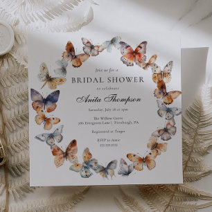 Boho Butterfly Bridal Shower Invitation