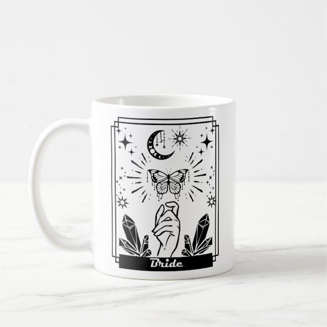 Boho Butterfly Bride, Mystic Bride, Tarot Bride Coffee Mug (Left)