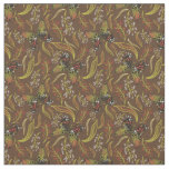 Boho Butterfly Brown Floral Pattern Fabric