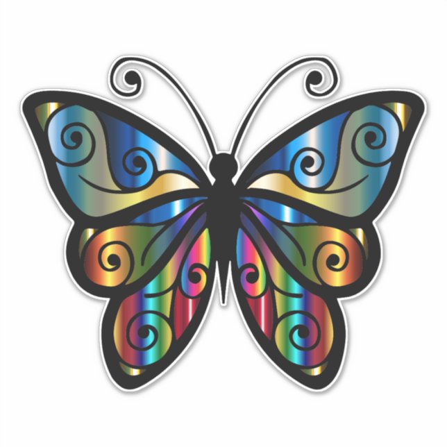 BOHO BUTTERFLY DIE CUT LOOK CAR DECAL STICKER (Front)