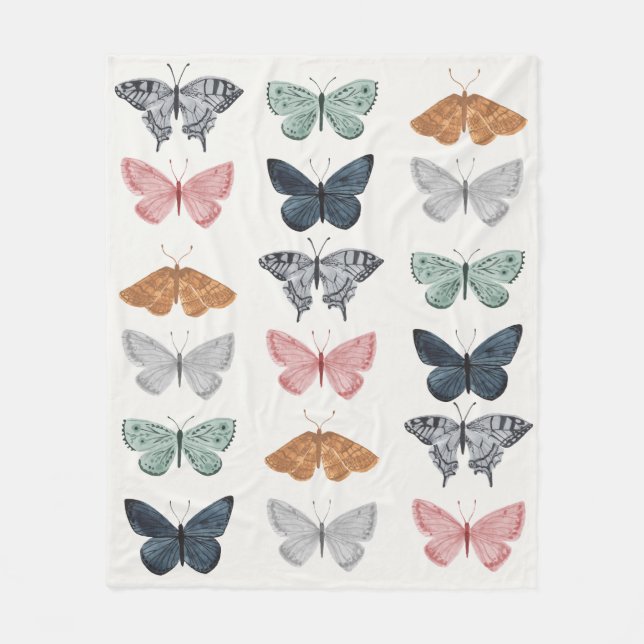 Boho Butterfly Enchanted Baby Shower Welcome Sign Fleece Blanket (Front)