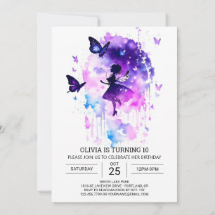Boho Butterfly Fairy Birthday Delight Invitation