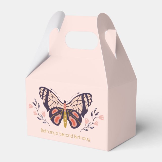 Boho Butterfly Favor Boxes (Front Side)
