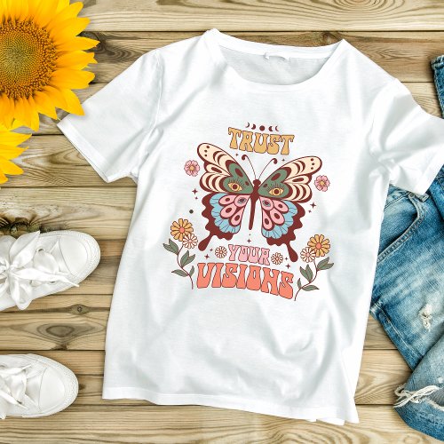 Boho Butterfly Floral Inspirational Motivational  T_Shirt