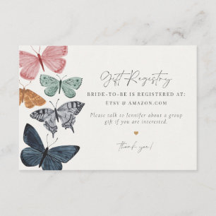 Boho Butterfly Gift Registry invitation insert