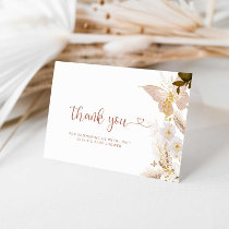 Boho butterfly gold foil baby shower thank you