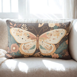 Boho Butterfly Lumbar Pillow