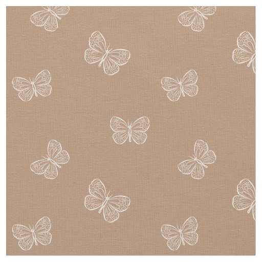 Boho Butterfly Modern Girly Spring Animal Brown Fabric