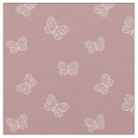 Boho Butterfly Modern Girly Spring Animal Mauve Fabric