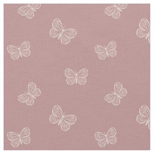 Boho Butterfly Modern Girly Spring Animal Mauve Fabric