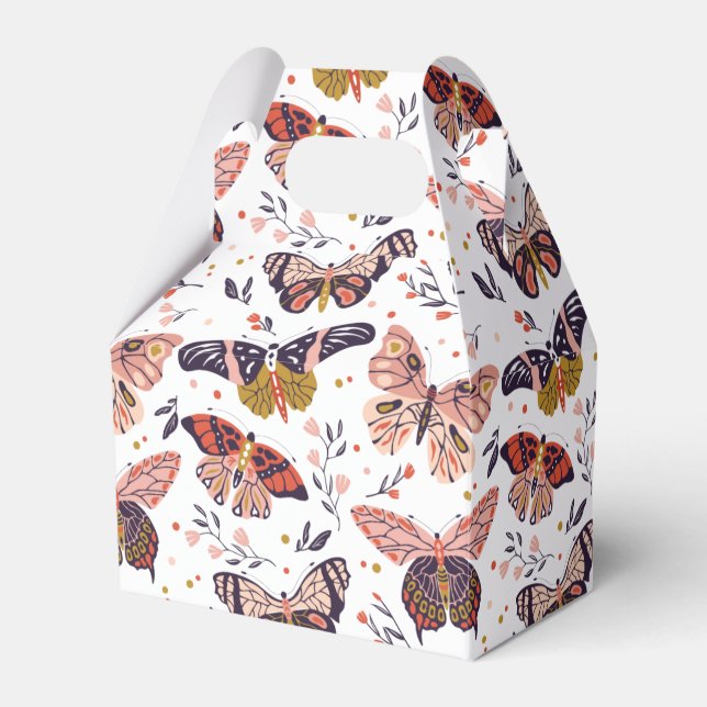 Boho Butterfly Pattern Favor Boxes (Front Side)