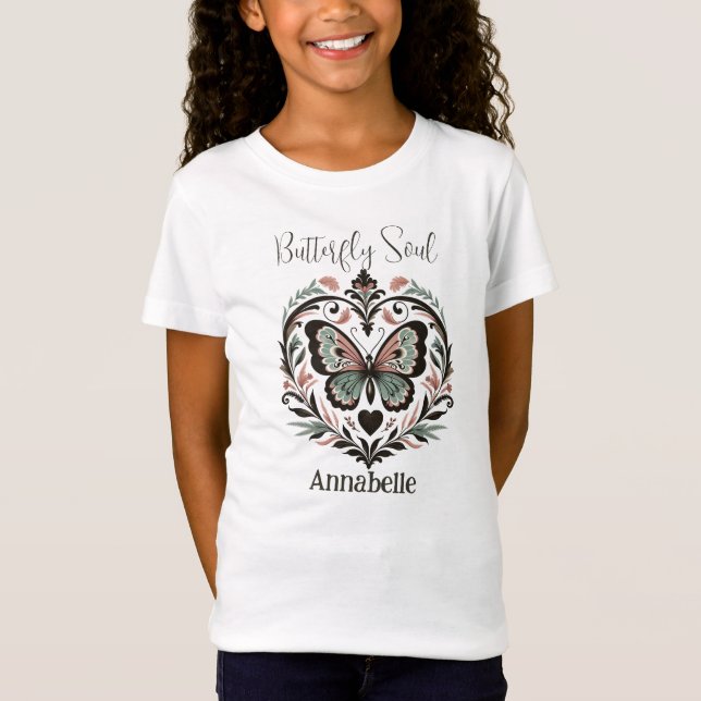 Boho Butterfly Soul White T-Shirt (Front)