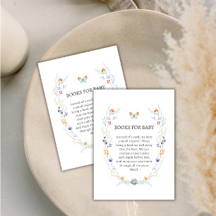 Boho Butterfly Wildflower Books For Baby Shower  Enclosure Card