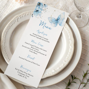 Boho Butterfly Wildflower Floral Boy Baby Shower Menu