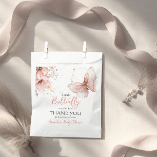 Boho Butterfly Wildflower Floral Girl Baby Shower Favor Bag