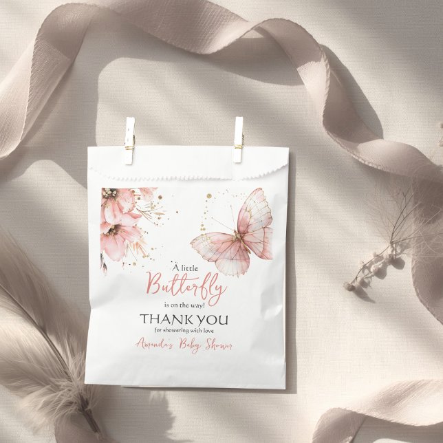 Boho Butterfly Wildflower Floral Girl Baby Shower Favor Bag (Creator Uploaded)