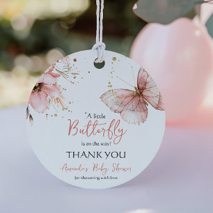 Boho Butterfly Wildflower Floral Girl Baby Shower Favor Tags