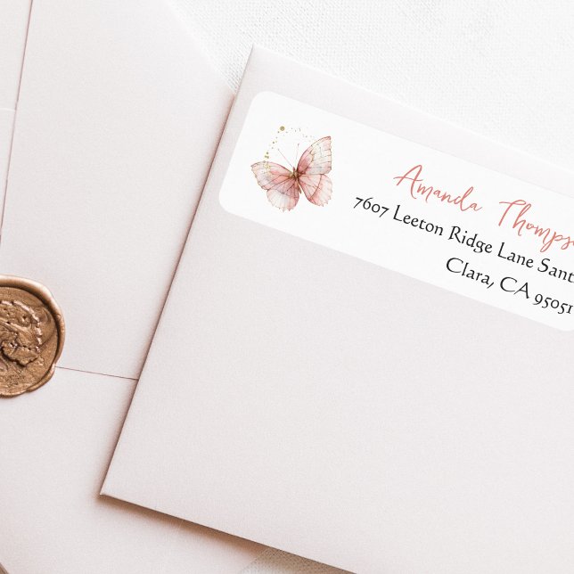 Boho Butterfly Wildflower Floral Girl Baby Shower Label (Creator Uploaded)