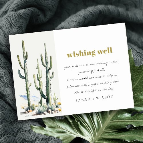 Boho Cacti Desert Landscape Wedding Wishing Well Enclosure Card