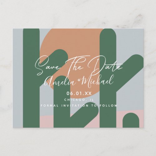 Boho Cactus and Sun Save the Date Postcard