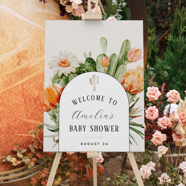 Boho Cactus Arch Baby Shower Welcome Foam Board (Creator Uploaded)