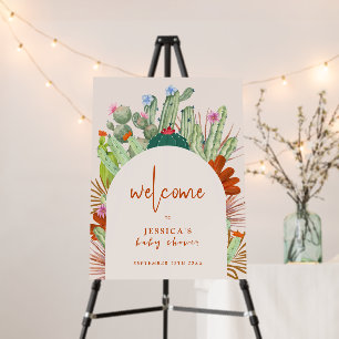 Boho Cactus Arch Desert Baby Shower Welcome Sign