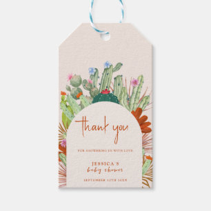 Boho Cactus Arch Desert Pampas Baby Shower Thank Gift Tags