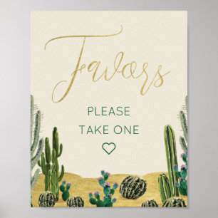 Boho Cactus Baby Shower Favors Sign