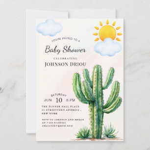 Boho Cactus Baby Shower Invitation