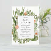 Boho Cactus Baby Shower Invitation (Standing Front)