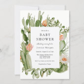 Boho Cactus Baby Shower Invitation (Front)