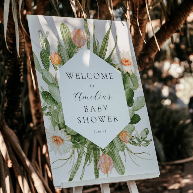 Boho Cactus Baby Shower Welcome Sign (Creator Uploaded)