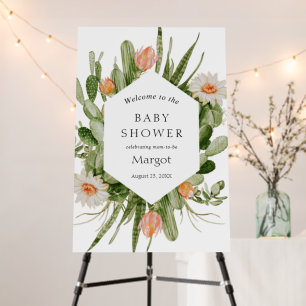 Boho Cactus Baby Shower Welcome Sign