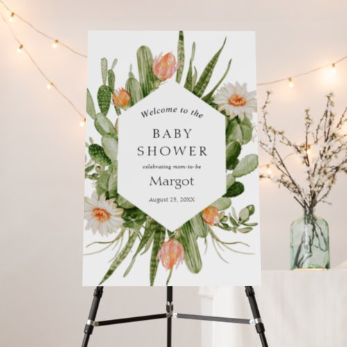 Boho Cactus Baby Shower Welcome Sign