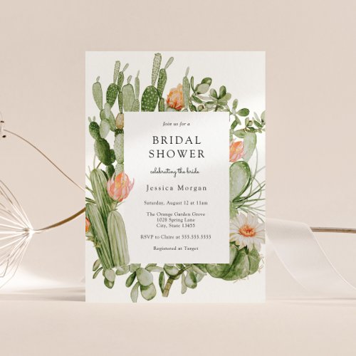 Boho Cactus Bridal Shower Invitation