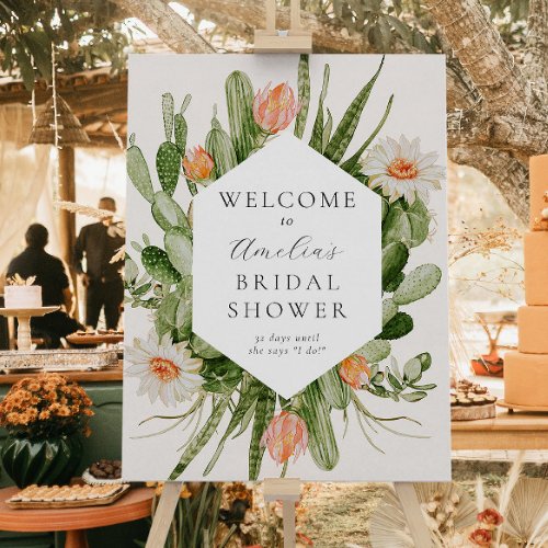 Boho Cactus Bridal Shower Welcome Sign