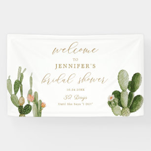 Boho Cactus Desert Bridal Shower Welcome Poster Banner