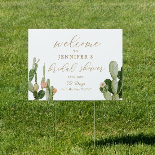 Boho Cactus Desert Bridal Shower Welcome Poster Sign