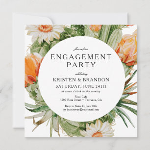 Boho Cactus Desert Engagement Party Invitation