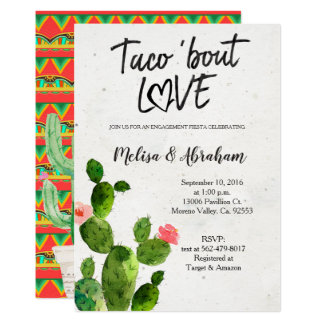 Boho Cactus Engagement Party Card