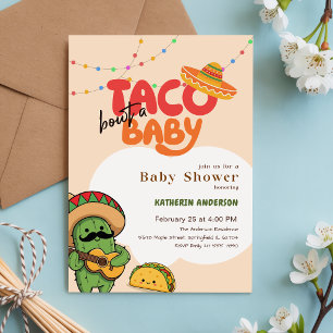 Boho Cactus Fiesta Taco Bout a Baby Shower Invitation